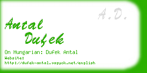 antal dufek business card
